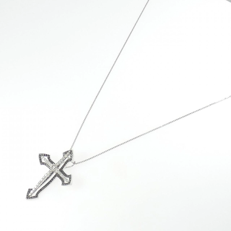 K18WG/K18BG Dây chuyền kim cương chéo 0.60CT - Hàng hiệu Chính hãng 860355