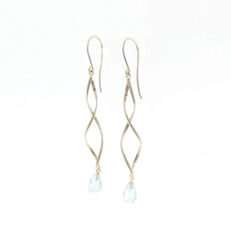 K18YG Blue Topaz Bông tai - Hàng hiệu Chính hãng 867233