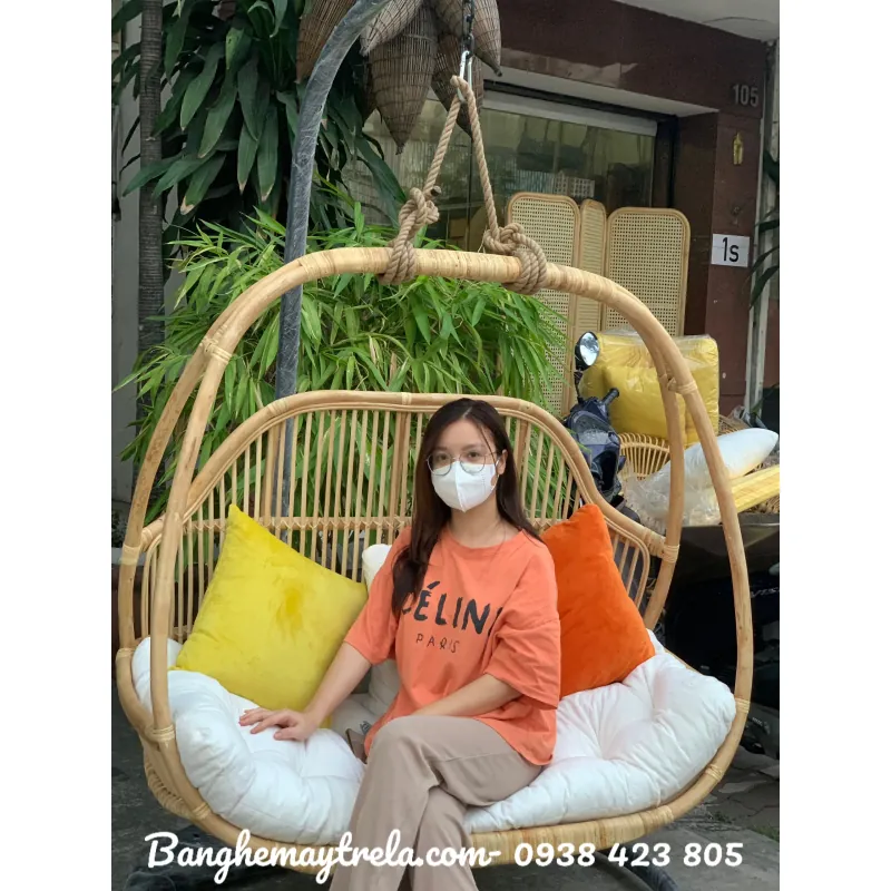 Ghế xích đu đôi mây 553419