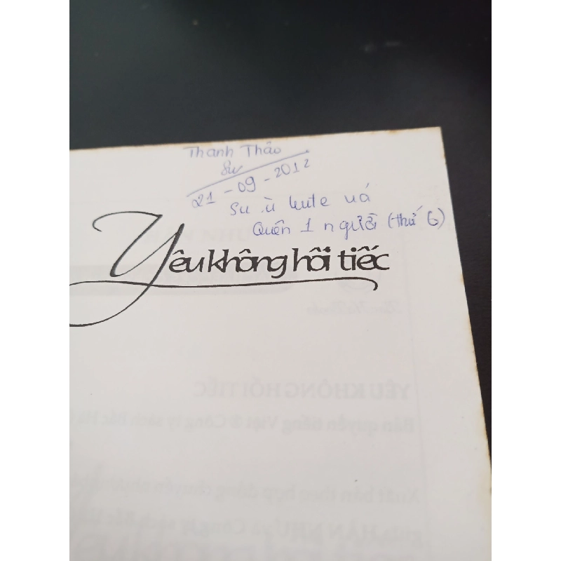 Yêu Không Hối Tiếc (2012) - Hân Như Mới 80% HCM.ASB2301 912936