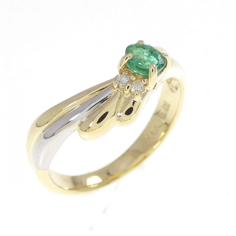 K18YG/PT900 Nhẫn Emerald - Hàng hiệu Authentic 855266
