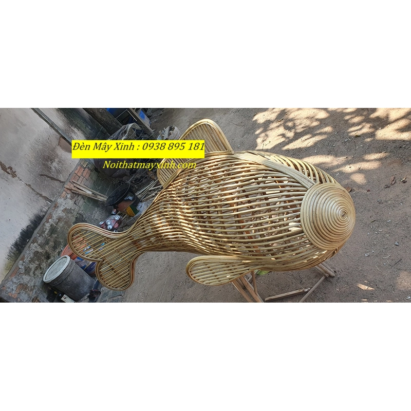 Đèn mây hình cá chính hãng ,đèn decor hình cá,đèn handmade hình cá 494582