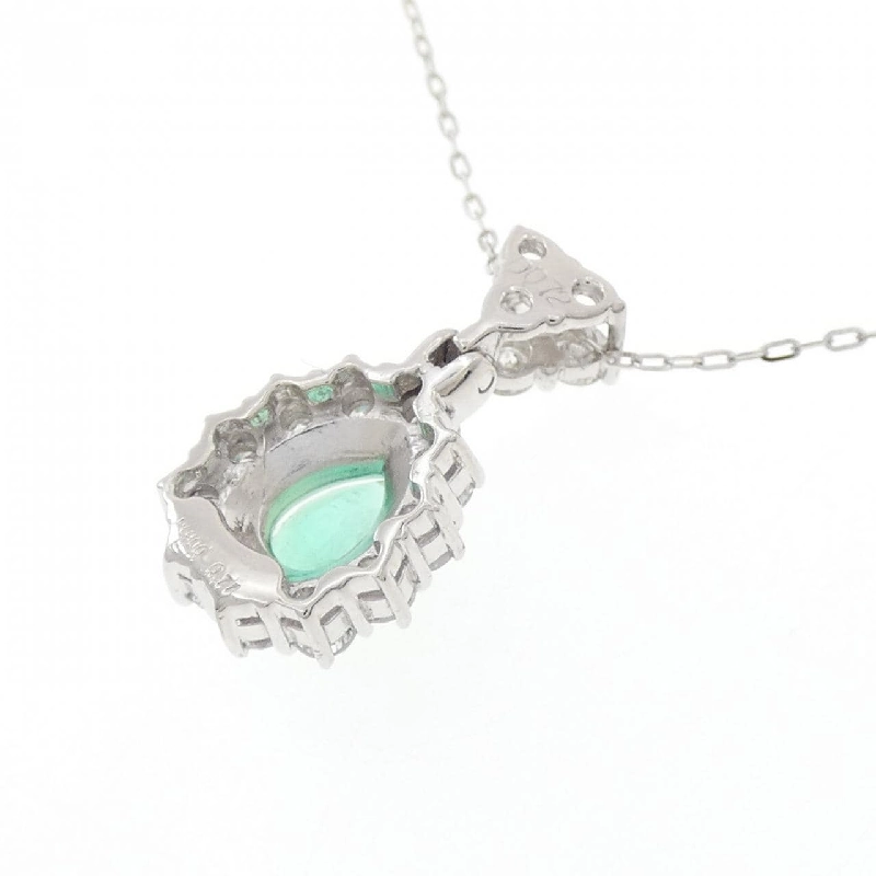 Dây chuyền ngọc lục bảo PT900/K18WG 0.71CT - Hàng hiệu Authentic 860005