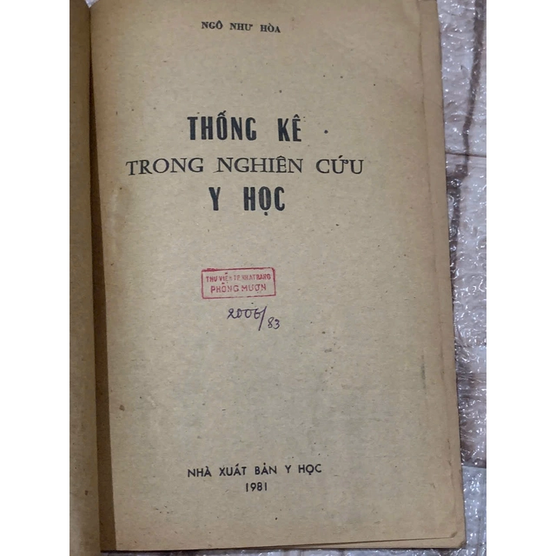 THỐNG KÊ TRONG NGHIÊN CỨU Y HỌC - sách y học, Tây Y , khổ lớn  539874