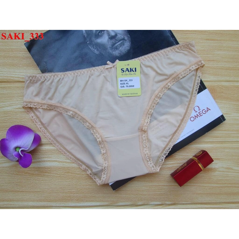 Quần lót thun lạnh màu trơn viền ren mịn mát, hàng Việt Nam sản xuất 463042