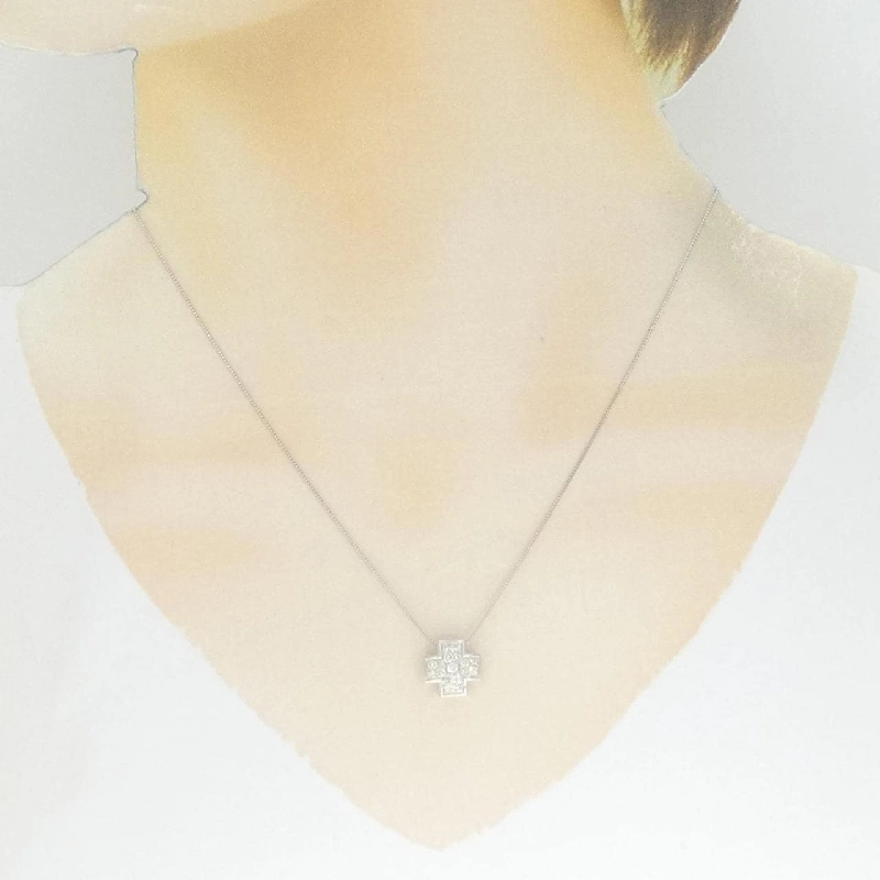 K18WG Dây chuyền kim cương chéo 0.30CT - Hàng hiệu Chính hãng 863093