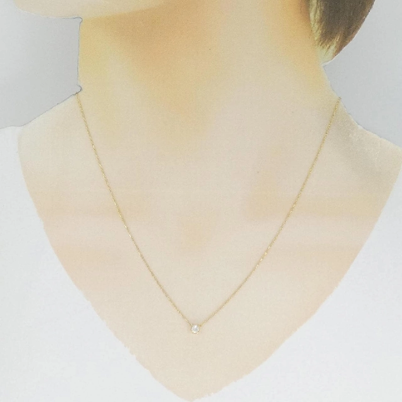 K18YG Solitaire Dây chuyền kim cương 0.10CT - Hàng hiệu Chính hãng 861766