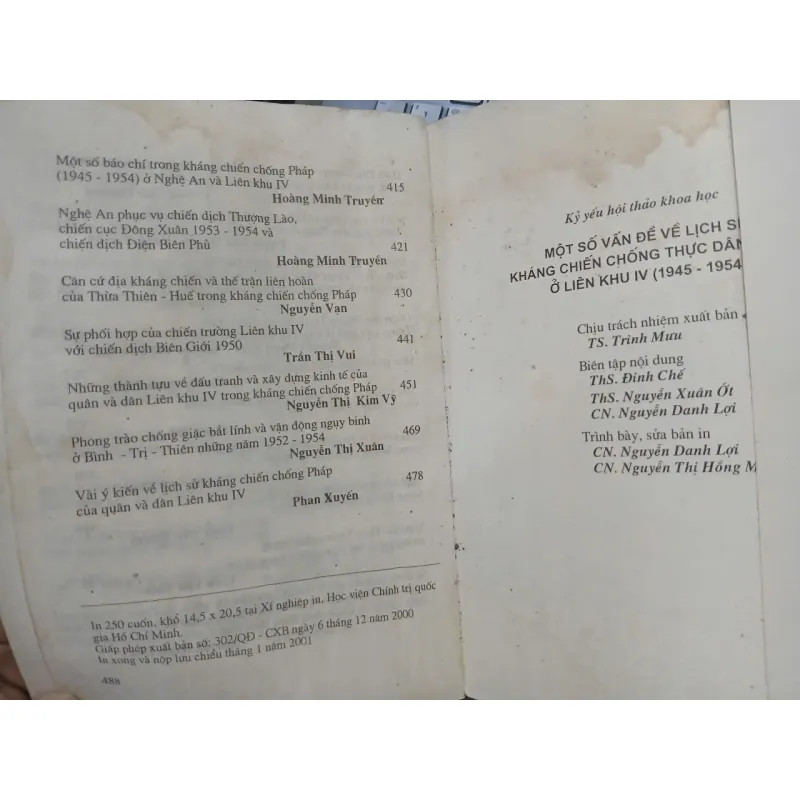 MỘT SỐ VẤN ĐỀ LỊCH SỬ KHÁNG CHIẾN CHỐNG THỰC DÂN PHÁP Ở LIÊN KHU IV (1945 - 1954) 690307