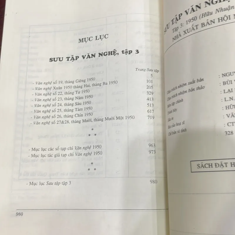 Sưu tập VĂN NGHỆ 1948 - 1954 : tập 3 - 1950 nhà xuất bản hội nhà văn  1035147