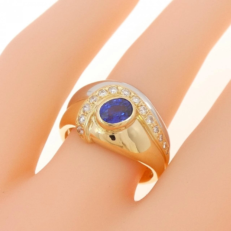 Nhẫn Sapphire K18YG/PT900 0.59CT 671002