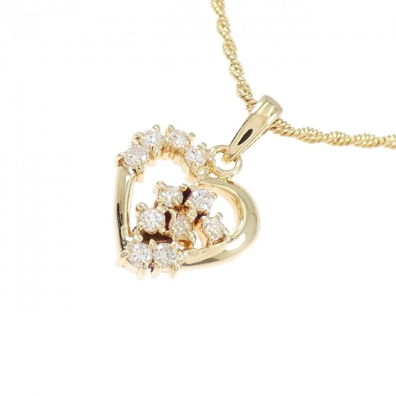 K18YG Dây chuyền trái tim kim cương 0.22CT - Hàng hiệu Authentic 859200