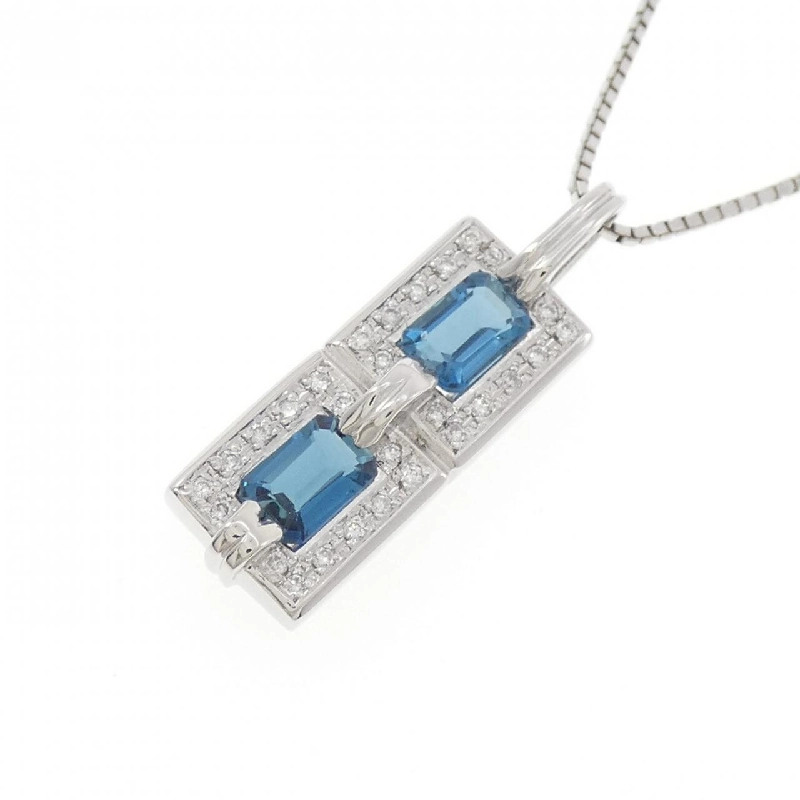 Dây chuyền Blue Topaz PT900/PT850 1.32CT - Hàng hiệu Chính hãng 858468