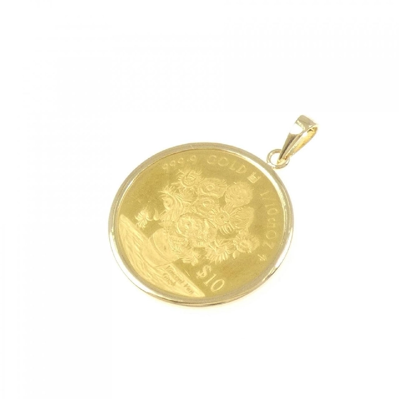 K18YG(枠) Đồng xu Mặt dây chuyền - Hàng hiệu Chính hãng 864233