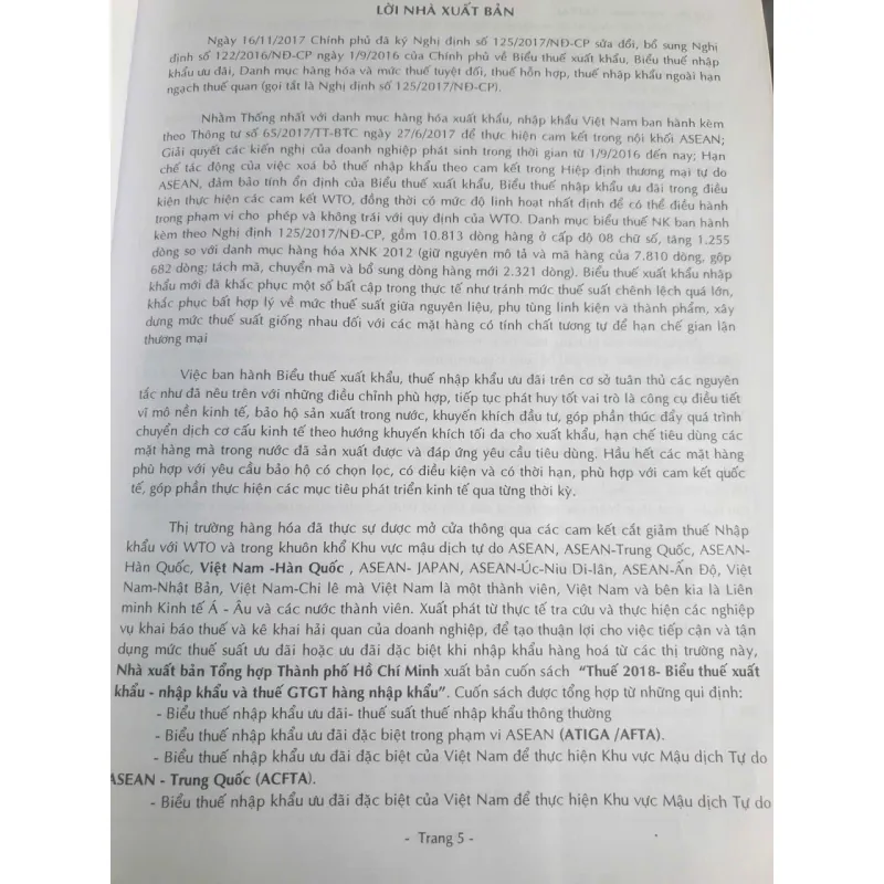 Sách Thuế Tax 2018 - Biểu thuế xuất khẩu, nhập khẩu, thuế GTGT 698094