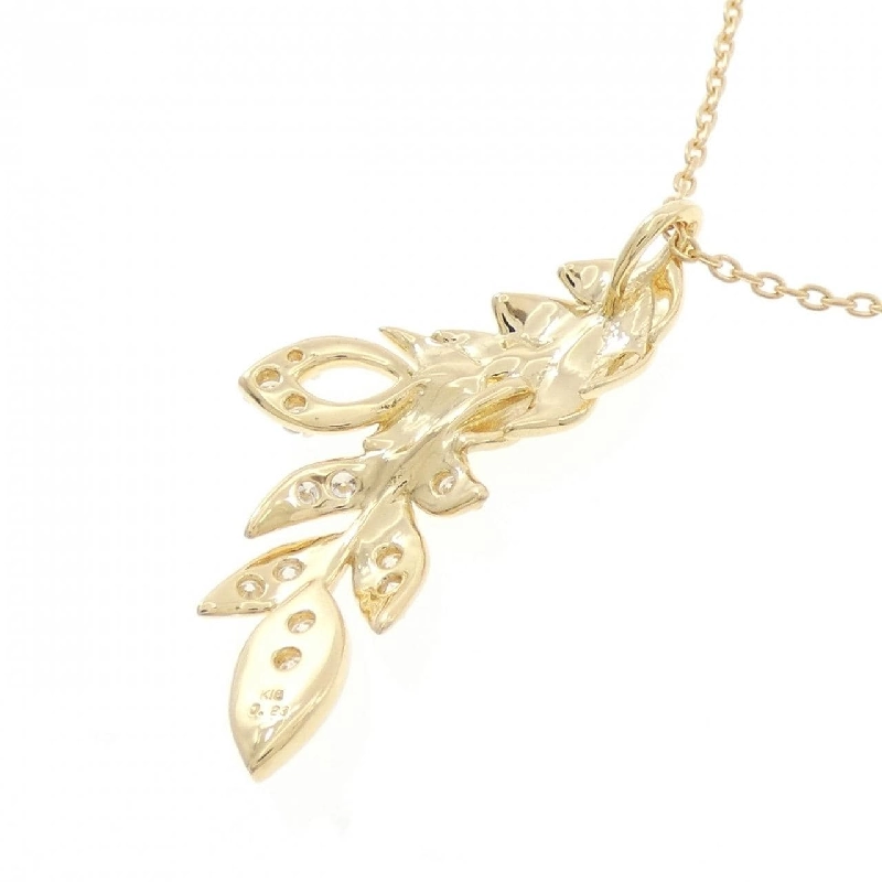 K18YG Feather Diamond Necklace 0.23CT - Hàng hiệu Authentic 848075