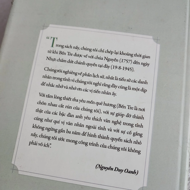 Tỉnh Bến tre trong lịch sử Việt Nam 1757 đến 1945 | bản đặc biệt đánh số. Nguyễn duy oanh 526916