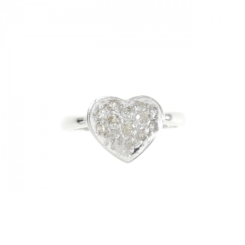 Nhẫn kim cương pavé hình trái tim K18WG 0.30CT 672938