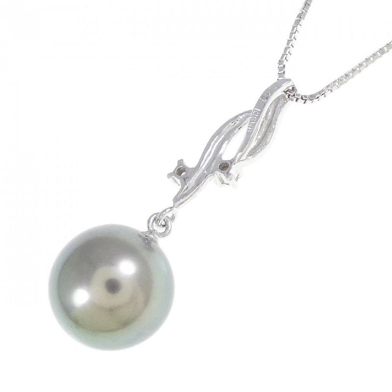 K18WG/K14WG Ngọc trai đen dây chuyền 8.3mm - Hàng hiệu Chính hãng 857793