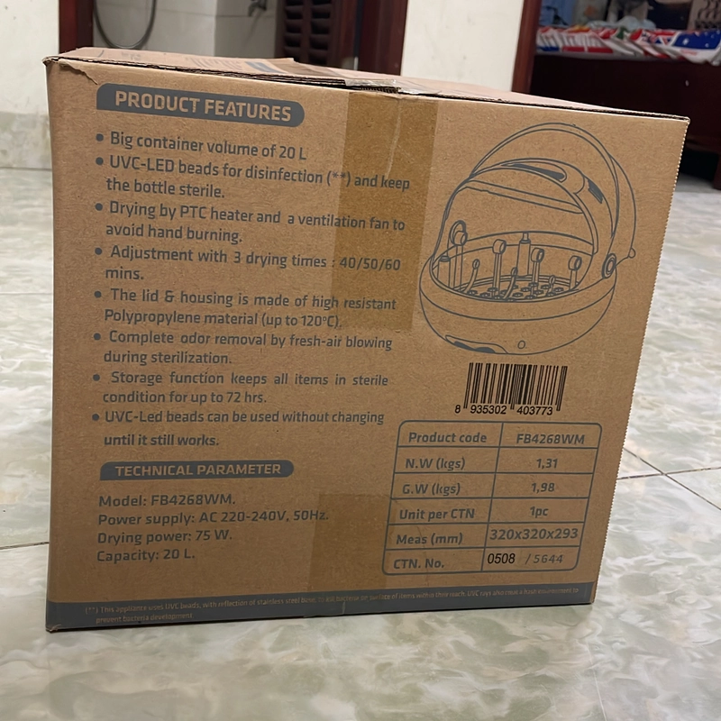 Máy úp bình sữa tiệt trùng uvc, sấy khô và bảo quản 541283