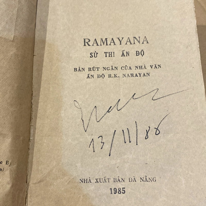 RAMAYANA, SỬ THI ẤN ĐỘ, BẢN RÚT GỌN CỦA NHÀ VĂN ẤN ĐỘ R.K.NARAYAN (XB 1985) 521649
