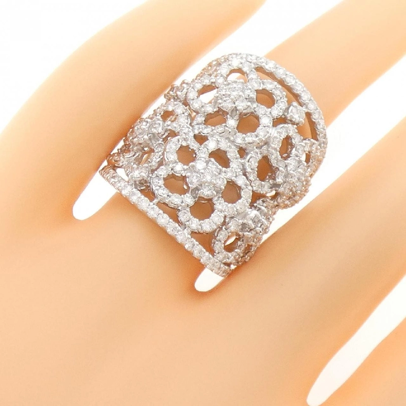 Nhẫn kim cương hoa K18WG 2.50CT 672421