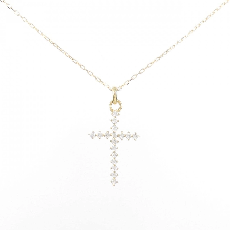 K18YG Dây chuyền hình chữ thập Cubic - Hàng hiệu Chính hãng 862036