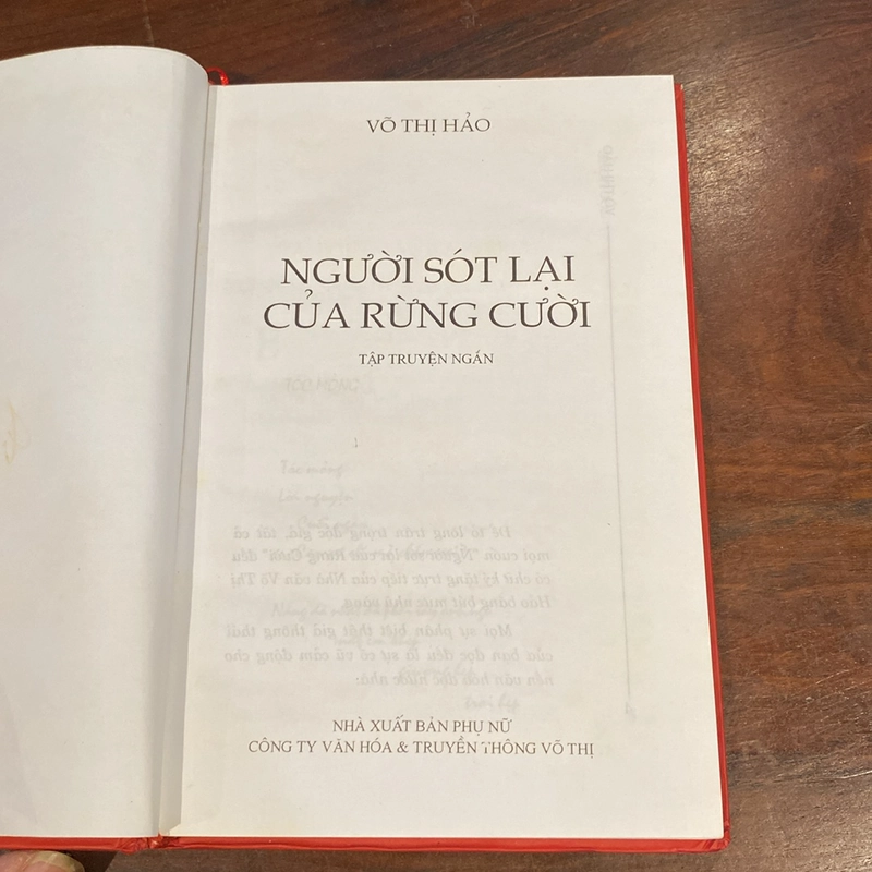 NGƯỜI SÓT LẠI CỦA RỪNG CƯỜI, BẢN CÓ CHỮ KÝ TÁC GIẢ, BÌA CỨNG, XB 2005 508158
