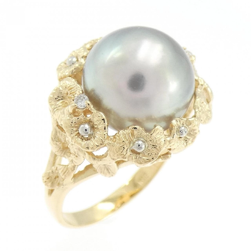 Nhẫn ngọc trai đen K18YG 11.5mm - Hàng hiệu Authentic 855211