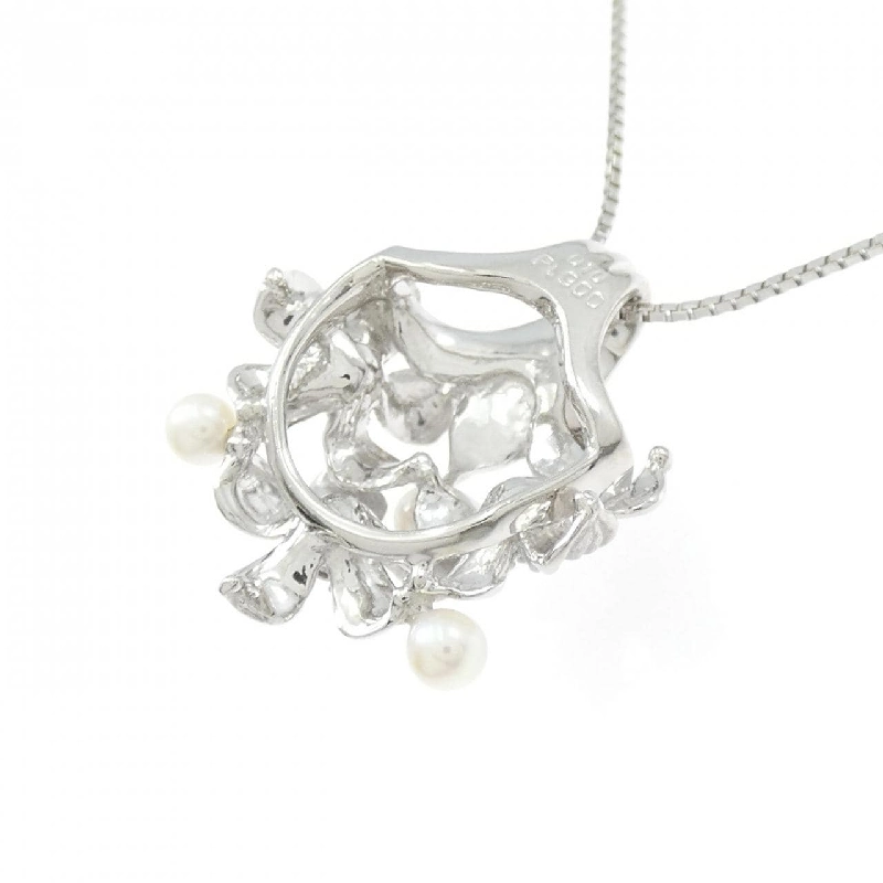 Dây chuyền ngọc trai Akoya hoa PT900/PT850 - Hàng hiệu Authentic 856471