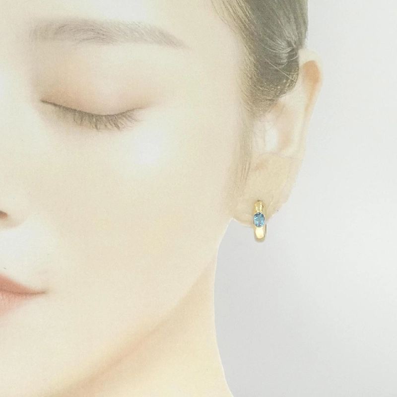 K18YG Blue Topaz Bông tai - Hàng hiệu Chính hãng 875846