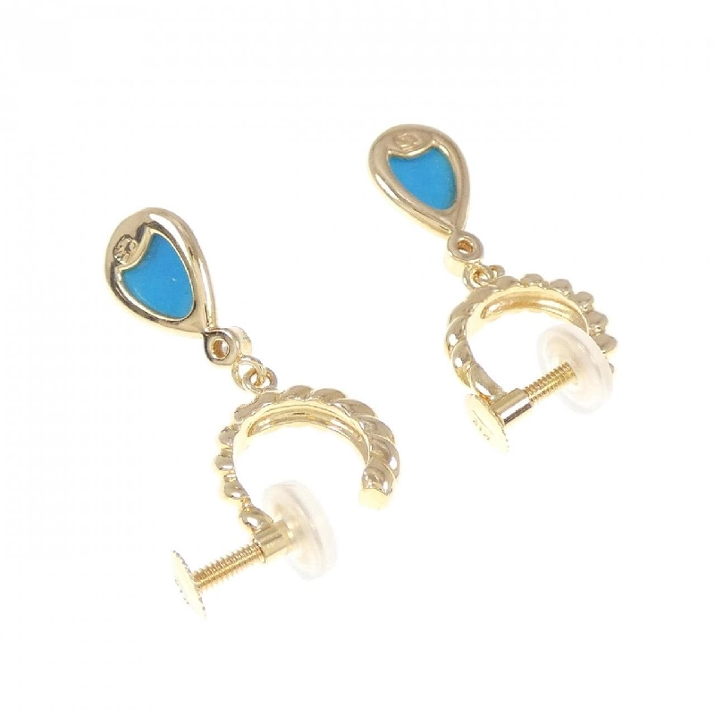 K18YG Turquoise Bông tai - Hàng hiệu Authentic 874598