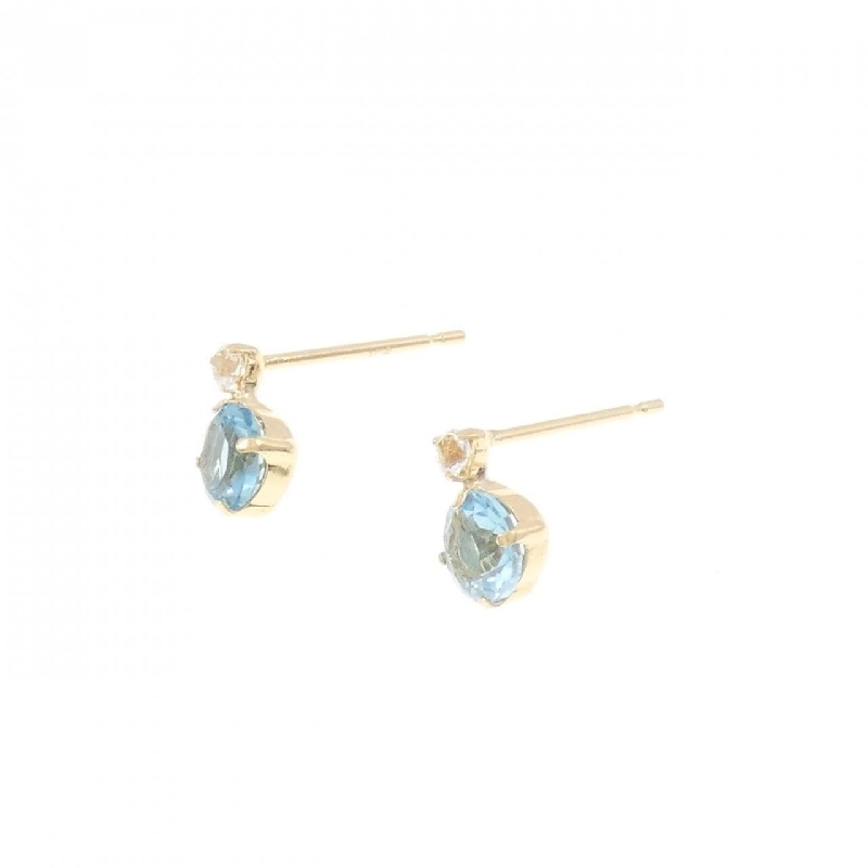 K18YG Blue Topaz Earrings - Hàng hiệu Authentic 870495