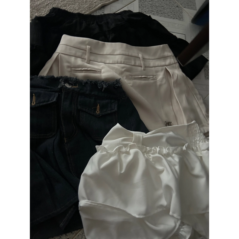 Chân váy đen,trắng kem, jeans,trắng trơn,kaki xanh rêu,jeans xanh nhạt 533273