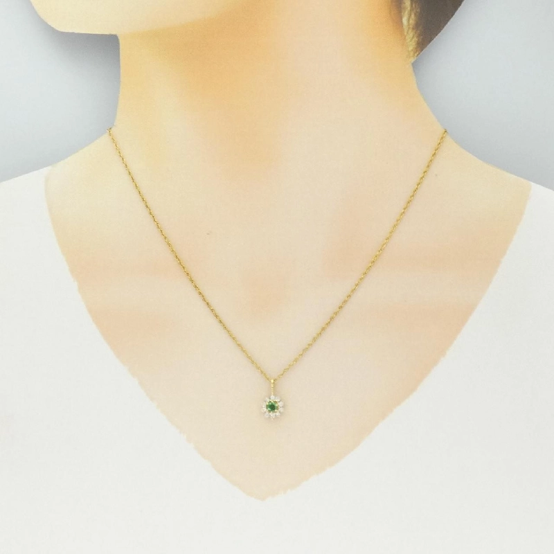 K18YG Emerald Necklace 0.13CT - Hàng hiệu Authentic 858413