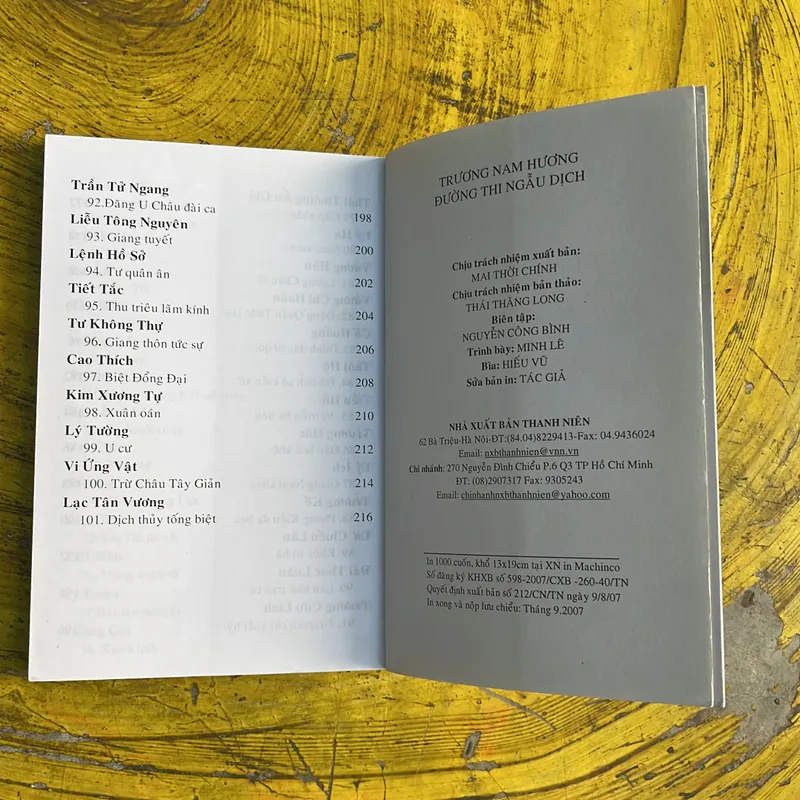 TRƯƠNG NAM HƯƠNG- ĐƯỜNG THI NGẪU DỊCH 101 BÀI 735731