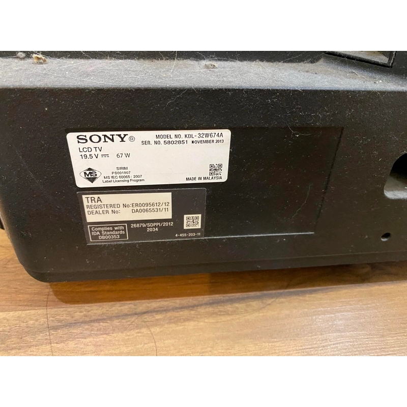 ti-vi LCD Sony 32inh, model No. KDL-32W674A 547934