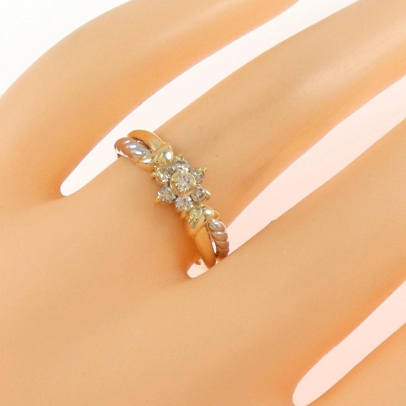 Nhẫn kim cương hoa K18YG/PT900 0.23CT - Hàng hiệu Authentic 854628