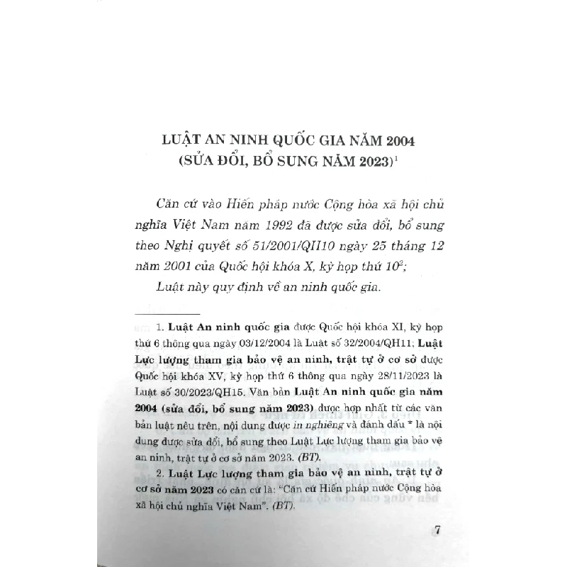 Luật An Ninh Quốc Gia Năm 2004 (Sửa Đổi, Bổ Sung Năm 2023) - Quốc Hội 293488