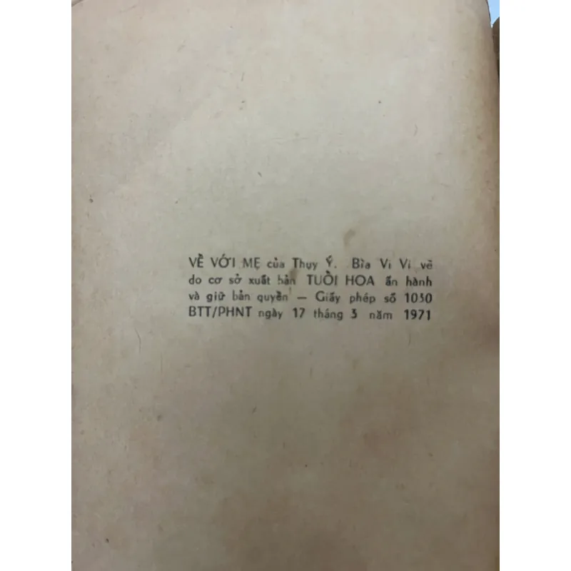 Về Với Mẹ – Thụy Vũ - tủ sách TUỔI HOA 1971 991661