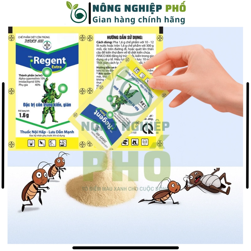 10 REGENT 800 (gói 1.6g) DATE MỚI - Diệt Kiến, Gián, Bọ Chét, Mạt, Rầy, Nhện, Bọ Trĩ, Sâu 508270