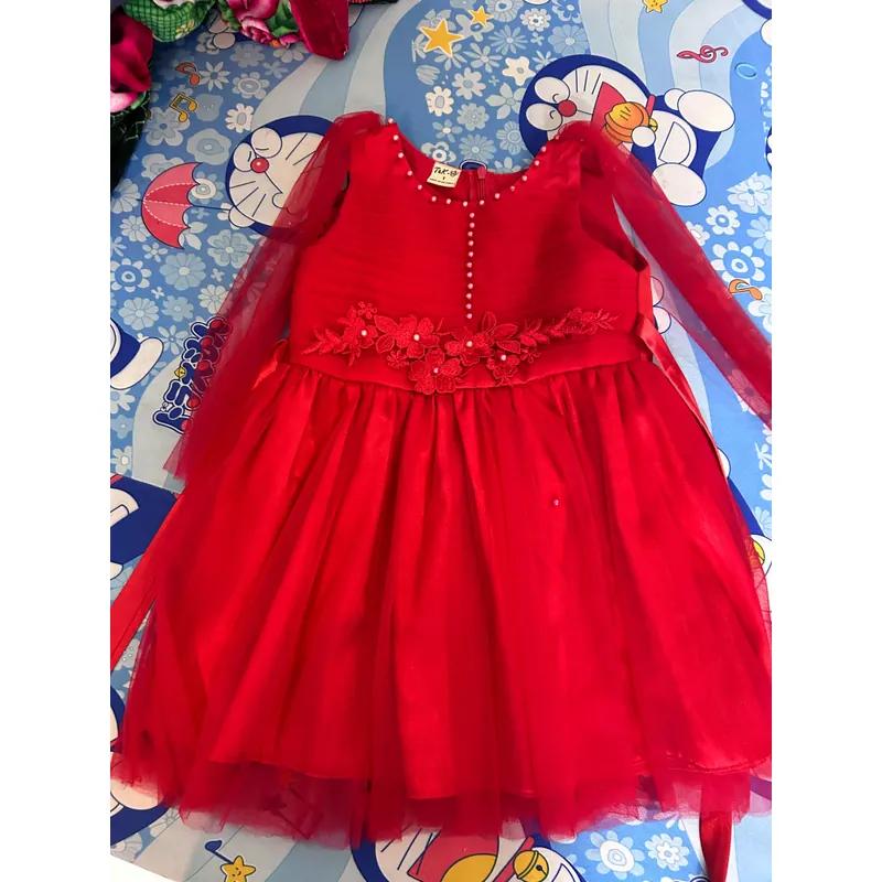 Đầm đỏ von cho be gai 728154