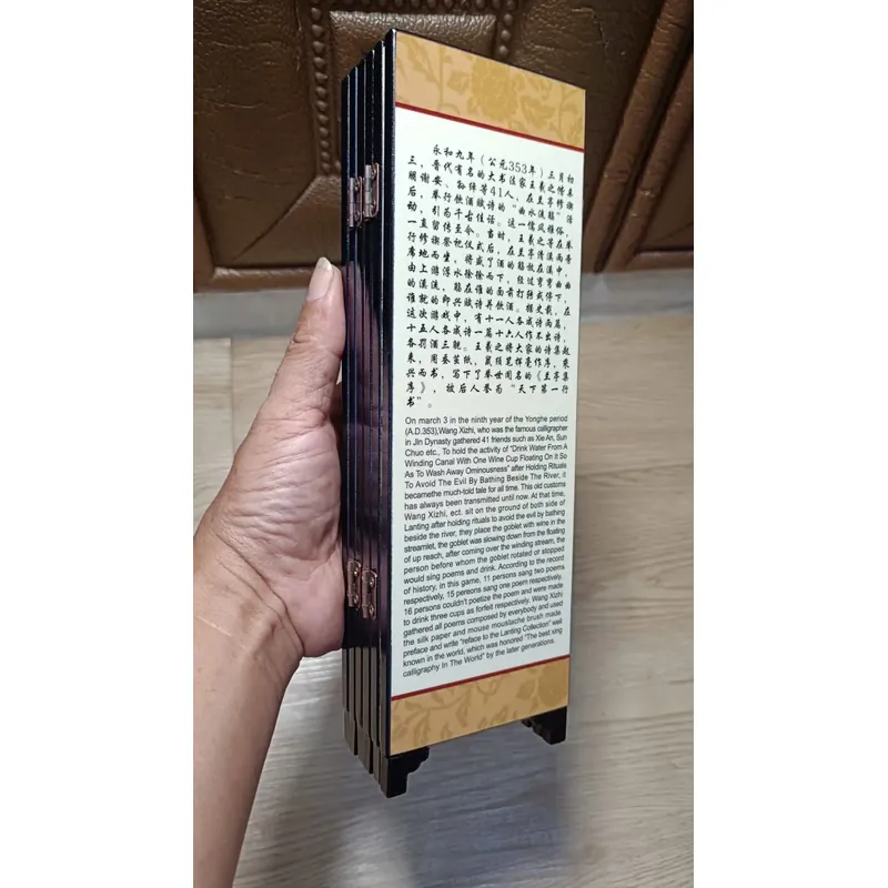 Bộ 6 tấm sơn mài chủ để Khúc thủy lưu thương_Hàng xuất khẩu châu Âu giá trị cao 702631