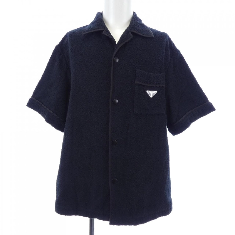 Áo sơ mi bowling cotton terry logo tam giác PRADA SC559 S212 1ZR3 S/S - Hàng hiệu Authentic 894833