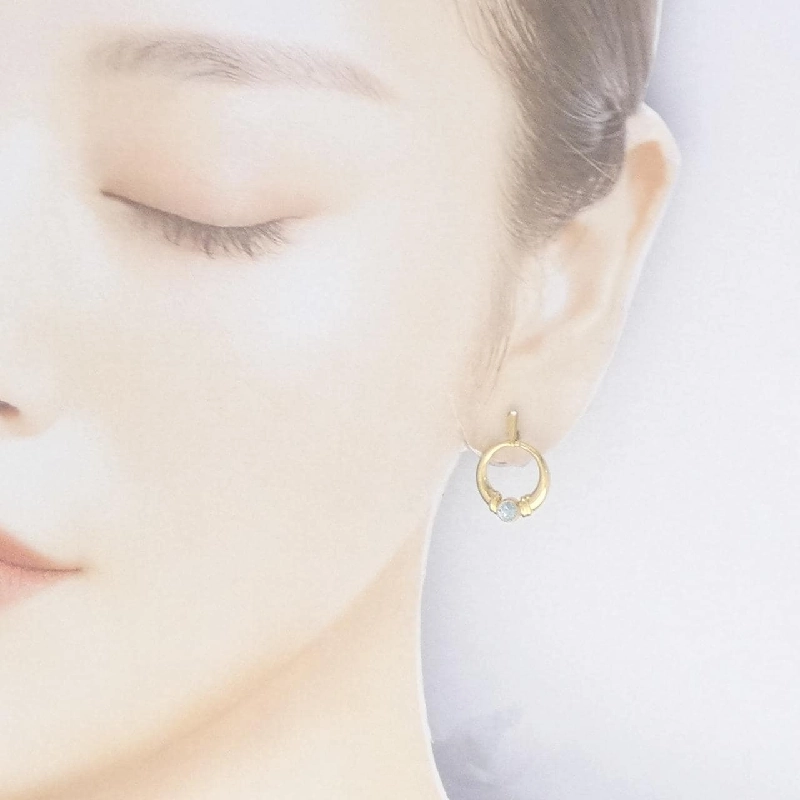 K18YG Blue Topaz Bông tai - Hàng hiệu Chính hãng 870225