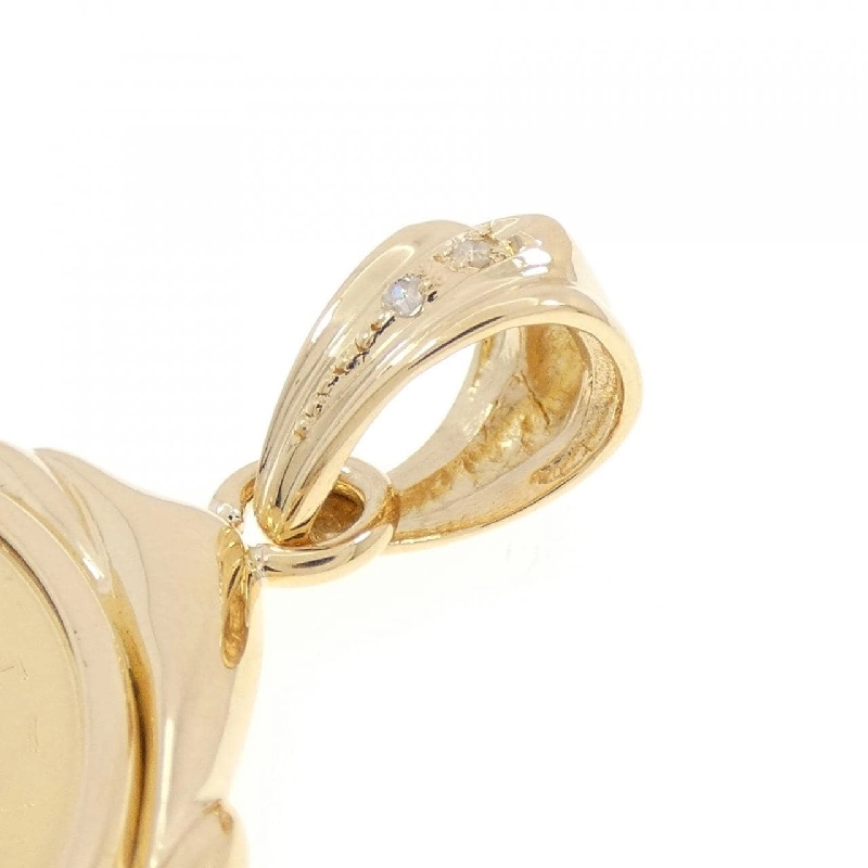 K18YG(枠) Dây chuyền đồng xu kim cương 0.02CT - Hàng hiệu Chính hãng 863691