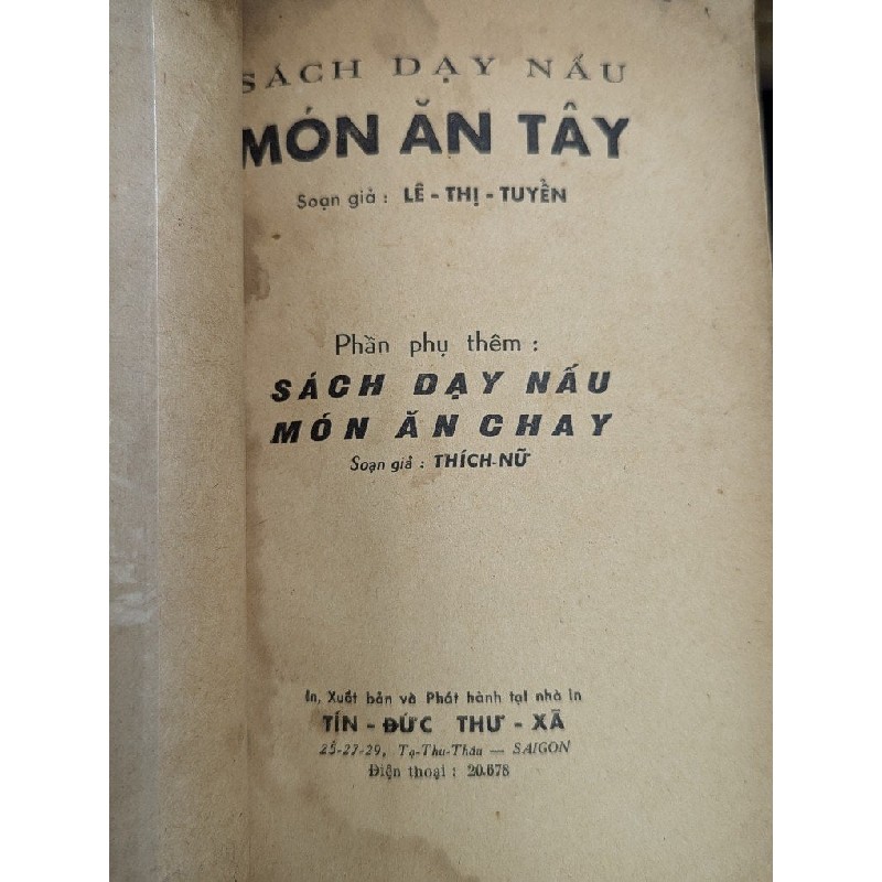 SÁCH DẠY NẤU MÓN ĂN TÂY - SOẠN GIẢ LÊ THỊ TUYỂN 194070