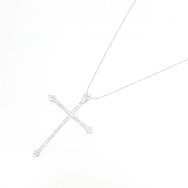 K18WG Dây chuyền kim cương chéo 1.00CT - Hàng hiệu chính hãng 863100