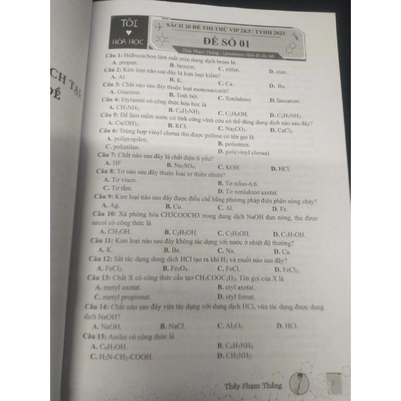 20 đề thi thử tốt nghiệp THPT 2023 môn hóa học mới 90% bẩn bìa 2023 HCM2705 Thầy Phạm Thắng SÁCH GIÁO TRÌNH, CHUYÊN MÔN 914611