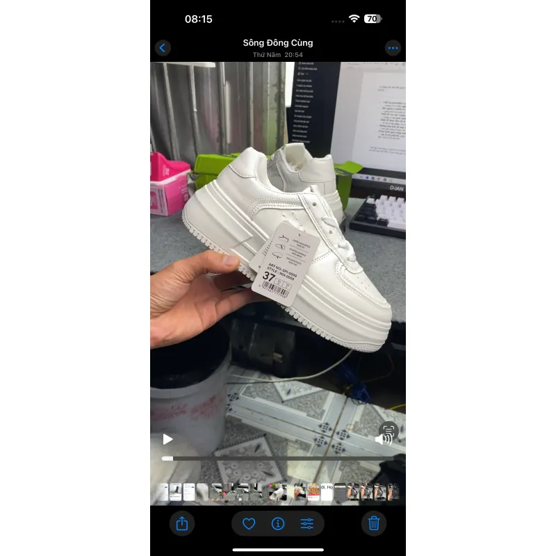 Giày Sneaker Thể Thao Nữ Đế 5cm Full trắng size 37 746788