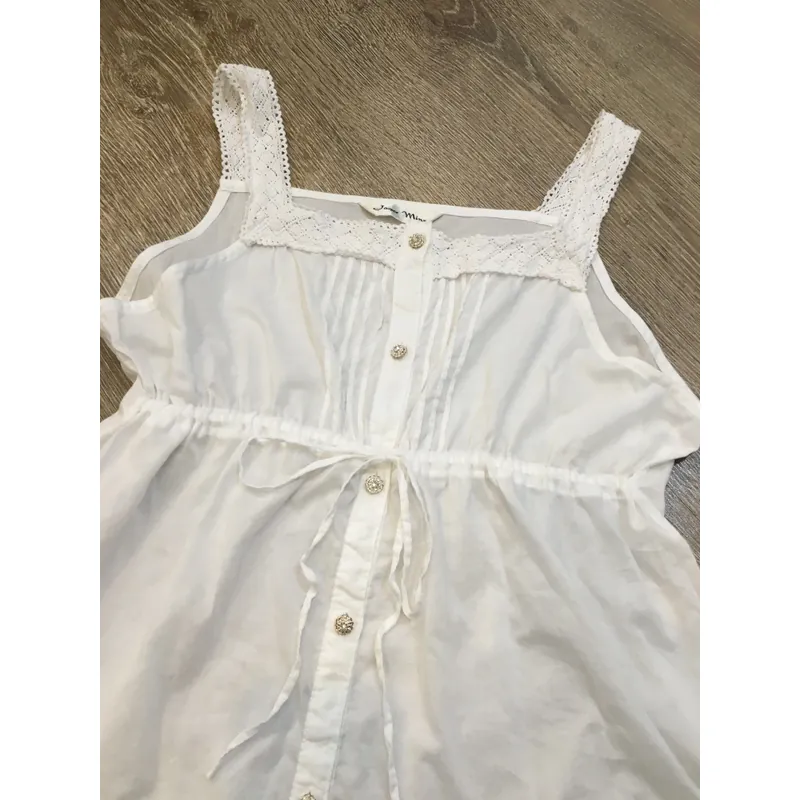 [Siêu Phẩm Nhật] Áo cami áo hai dây xếp ly phối ren có dây thắt nơ dáng xoè bèo tiểu thư 695476